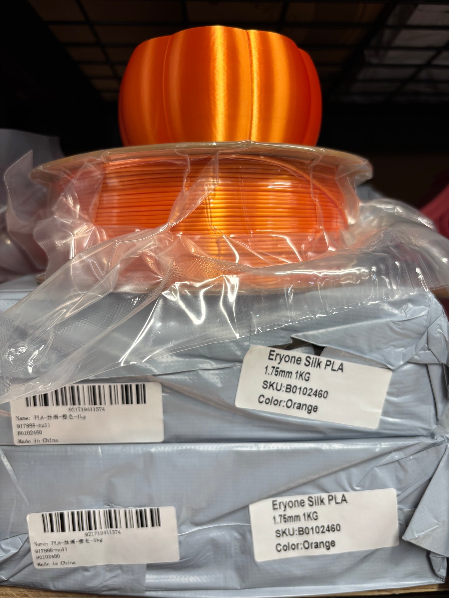 Orange Silk PLA (cardboard)